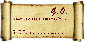 Gavrilovits Osszián névjegykártya